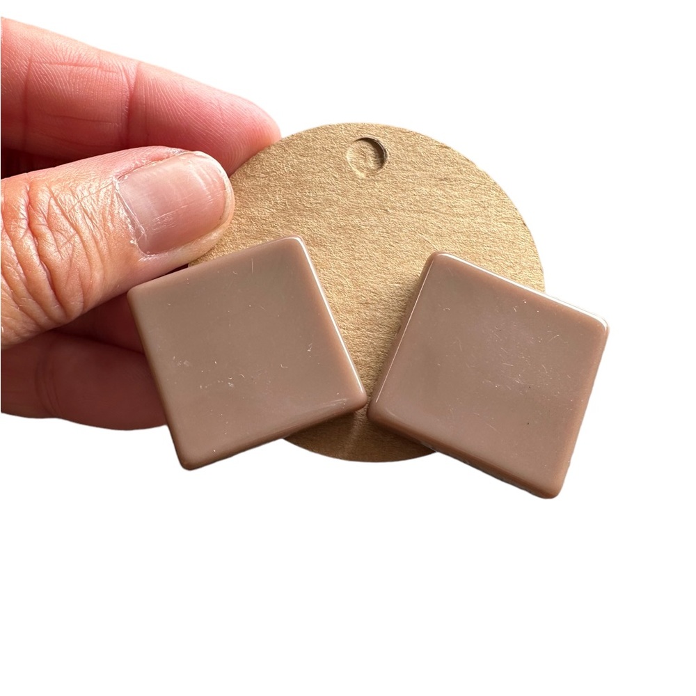Y2K Brown Plastic Square Style Earrings